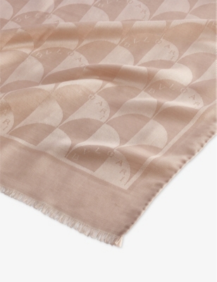 Bvlgari Womens Pink Calla Maxi Silk And Wool-blend Stol In Pink