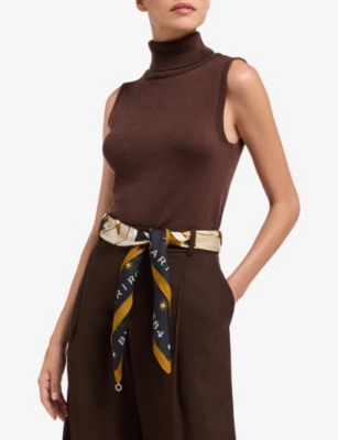 Bvlgari Womens Black Divas' Dream Peacock Lux Crystal-embellished Silk-twill Scarf In Black