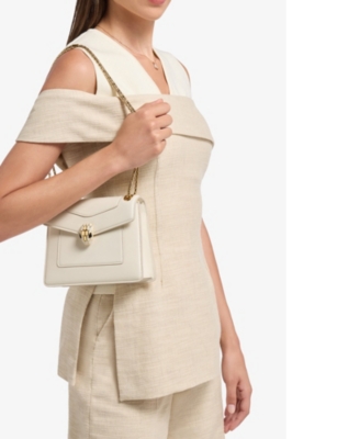 Bvlgari Womens White Serpenti Forever Day-to-night Small Leather Shoulder Bag In White