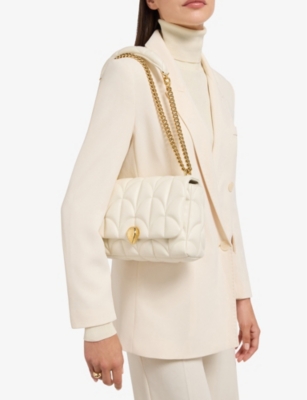 Bvlgari Womens White Serpenti Sugarloaf Medium Leather Shoulder Bag In White