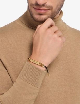 Bvlgari Ck   Engraved Gold-plated Brass String Bracelet In Gold