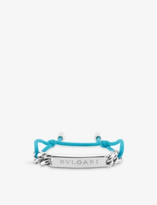 BVLGARI: Bvlgari Bvlgari Engraved Gold-Plated Brass String Bracelet