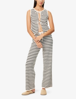 4TH & RECKLESS: Bria Stripe Tie-Front Knitted Top