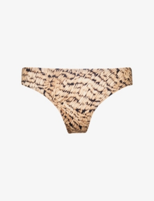 4TH & RECKLESS: Dori Abstract-Print High-leg Bikini Bottoms