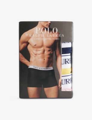 POLO RALPH LAUREN: Classic Branded-Waistband Pack of Three Stretch-Cotton Trunks