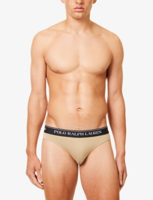 POLO RALPH LAUREN: Low-Rise Branded-Waistband Pack of Three Stretch-Cotton Briefs