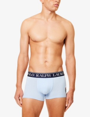 POLO RALPH LAUREN: Branded-Waistband Graphic-Embroidery Stretch-Cotton Trunk