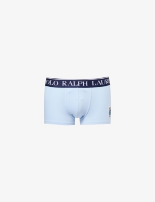 POLO RALPH LAUREN: Branded-Waistband Graphic-Embroidery Stretch-Cotton Trunk