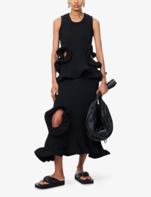 MELITTA BAUMEISTER: Foam Ruffle Hole High-Waist Knitted Skirt
