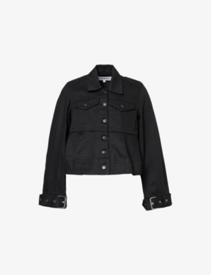 MELITTA BAUMEISTER: Buckle-Trim Cropped Denim Jacket