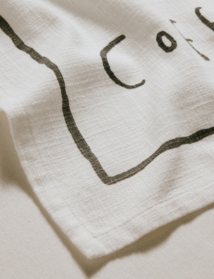 The White Company /grey Coffee Please Cotton Tea Towel In Neutral