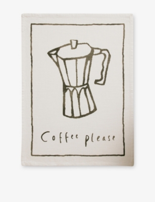 The White Company /grey Coffee Please Cotton Tea Towel In Neutral