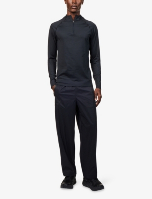 Condition Mens Black Core Quarter Zip Stretch-woven Top In Black