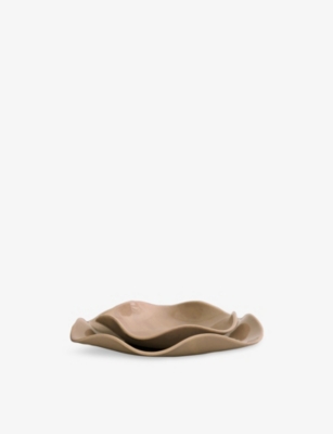 Sophie Lou Jacobsen Almond Petal Small Glass Plate 19cm In Brown