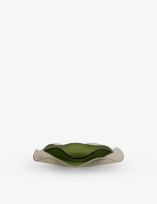 Sophie Lou Jacobsen Olive Petal Small Glass Plate 19cm