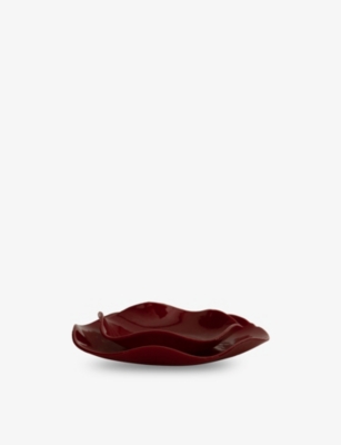 Sophie Lou Jacobsen Poppy Petal Small Glass Plate 19cm In Red