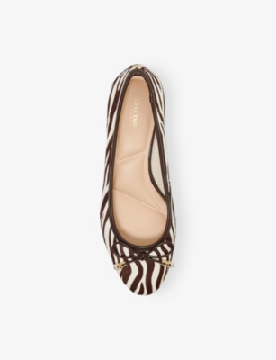 DUNE: Amazing Zebra Leather Heeled Courts