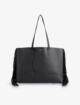 Reselfridges Womens  Pre-loved Saint Laurent Bold Leather Tote Bag In Black