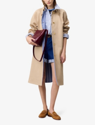 CLAUDIE PIERLOT: Straight Mid-Length Cotton Trench Coat