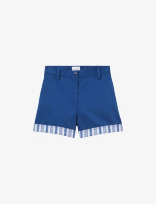 Claudie Pierlot Womens  Striped-trim Classic-fit Stretch-cotton Shorts