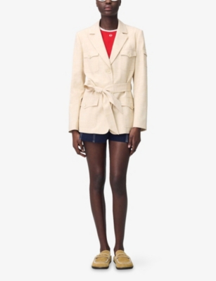 CLAUDIE PIERLOT: Belted Safari Woven Jacket
