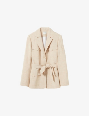 CLAUDIE PIERLOT: Belted Safari Woven Jacket