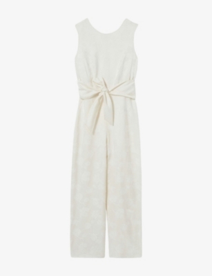 Claudie Pierlot Womens  Round-neck Tie-waist Woven Jumpsuit