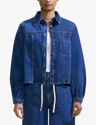 RO&ZO: Patch-Pocket Relaxed-Fit Denim Shacket