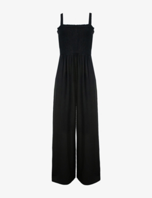 RO&ZO: Shirred-Bodice Wide-Leg Stretch-Jersey Jumpsuit