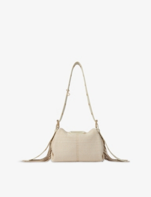Maje Womens Beige Miss M Mini Raffia Cross-body Bag