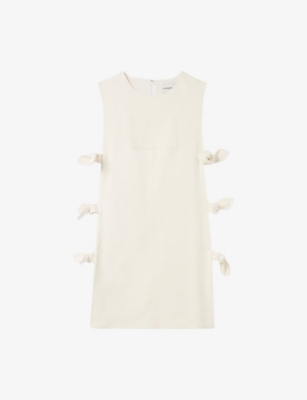 CLAUDIE PIERLOT: Bow-Embroidered Sleeveless Woven Mini Dress