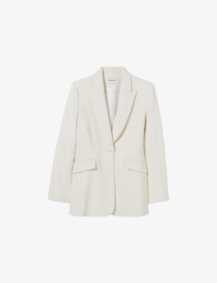 CLAUDIE PIERLOT: Peak-Lapel Single-Breasted Stretch-Woven Blazer