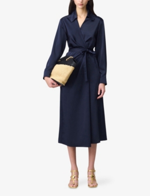 CLAUDIE PIERLOT: Mid-Length Satin Wrap Dress