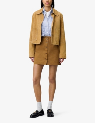 CLAUDIE PIERLOT: Button-Down High-Rise Stretch-Cotton Mini Skirt
