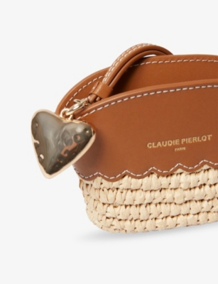CLAUDIE PIERLOT: Heart-Zipper Two-Tone Woven Purse