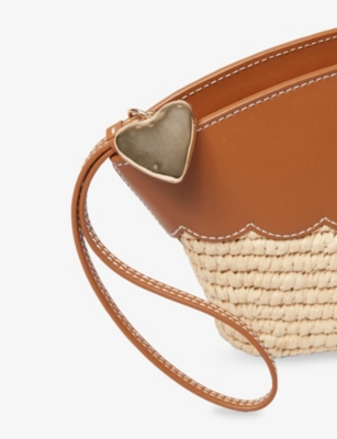 CLAUDIE PIERLOT: Heart-Charm Woven Clutch Bag