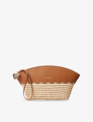 CLAUDIE PIERLOT: Heart-Charm Woven Clutch Bag