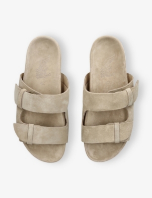 Ancient Greek Sandals Mens  Diogenis Suede Flat Sandals In Taupe