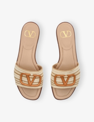 VALENTINO GARAVANI: VLogo Cornely Raffia Slides