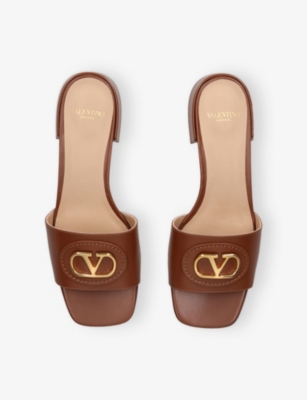VALENTINO GARAVANI: VLogo Signature 20 Leather Slides