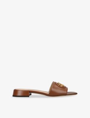 VALENTINO GARAVANI: VLogo Signature 20 Leather Slides