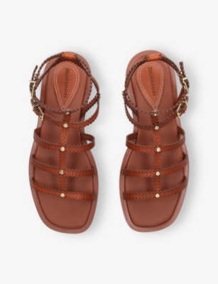 ZIMMERMANN: Goldie Flat Leather Sandals