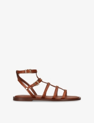 ZIMMERMANN: Goldie Flat Leather Sandals
