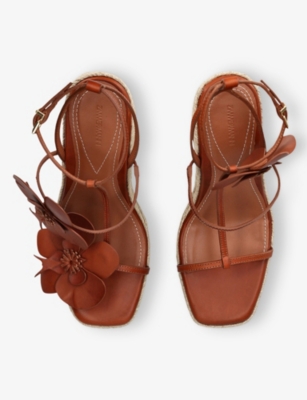 ZIMMERMANN WOMENS BROWN/OTH ORCHID LEATHER ESPADRILLE WEDGES EUR 36 / 3 UK 
