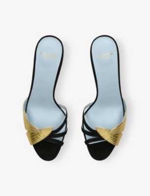 VALENTINO GARAVANI: Foliefoliage 65 Leather Heeled Mules