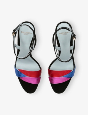 VALENTINO GARAVANI: Foliefoliage Sandal 85 Leather Heeled Sandals
