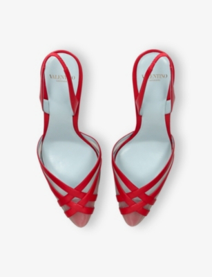 VALENTINO GARAVANI: Impudance Sling 90 Leather Heeled Slingback Courts