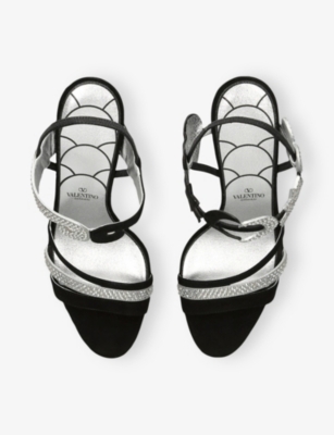 VALENTINO GARAVANI: "L'une Et L'autre Suede Heeled Sandals 3.3"""