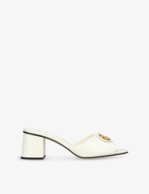VALENTINO GARAVANI: VLogo 60 Leather Heeled Mules