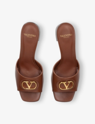 VALENTINO GARAVANI: VLogo 60 Leather Heeled Mules